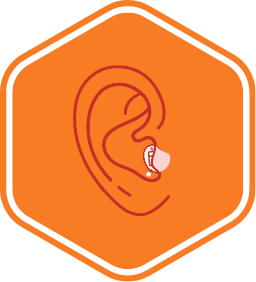Completely-in-Canal hearing aid illustration